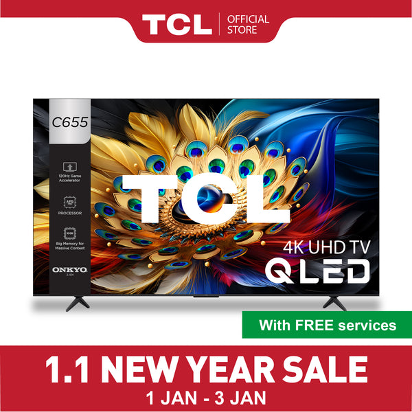 【3 Years Warranty】TCL C655 4K QLED TV | 43 50 55 65 75 85 98 inch | AI Smart Google TV | Eye care Version