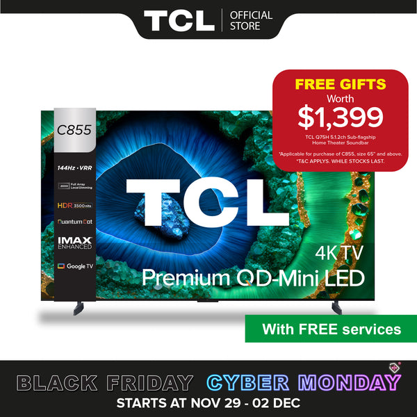 TCL C855 优质 QD-Mini LED 4K 电视