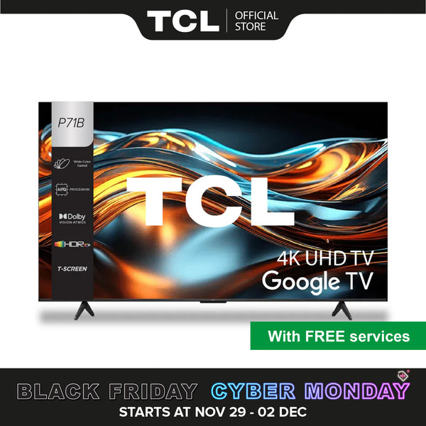 【3 Years Warranty】TCL P71B 4K UHD Google TV | 43 50 55 65 inch