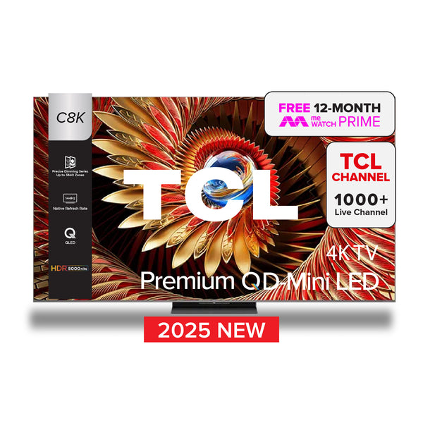 2025 NEW | TCL C8K Premium QD-Mini LED 4k TV | 65 75 inch | HDR 4500 nits | AI Smart Google TV