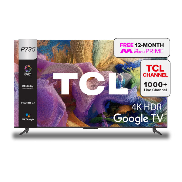 TCL P735/P737 4K HDR Google TV 65"-75" Edgeless Design AI Smart TV