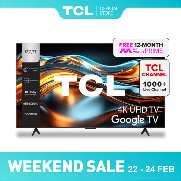 TCL P71B 4K UHD Google TV | Eye Care AI Smart TV | 43 50 55 65 Inch