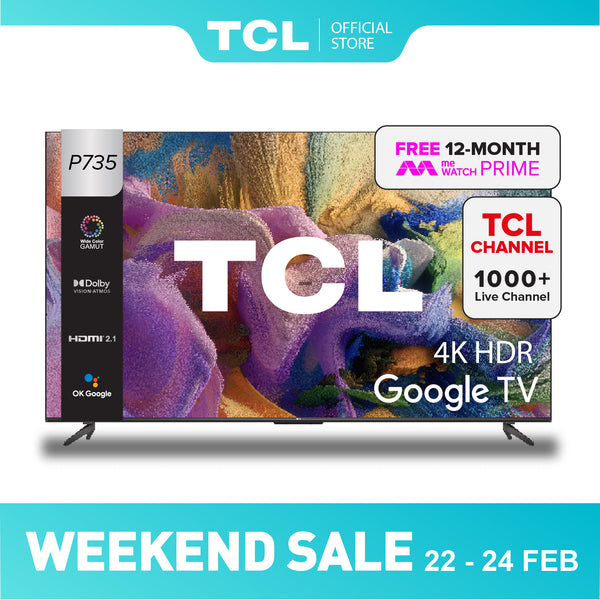 TCL P735/P737 4K HDR Google TV | Edgeless Design AI Smart TV | 65  75  Inch