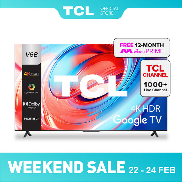 TCL V6B 4K UHD Google TV | 43 50 55 65 75 Inch AI Smart TV