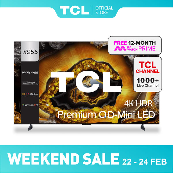 TCL X955 Premium QD-Mini LED 4K TV | 85 98 115 Inch AI Smart TV