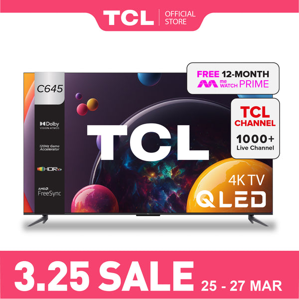 TCL C645 4K QLED TV 85" Eye Care AI Smart Google TV