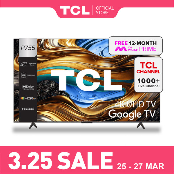 TCL P755 4K UHD TV 43"-75" Game Master AI Smart TV Google TV