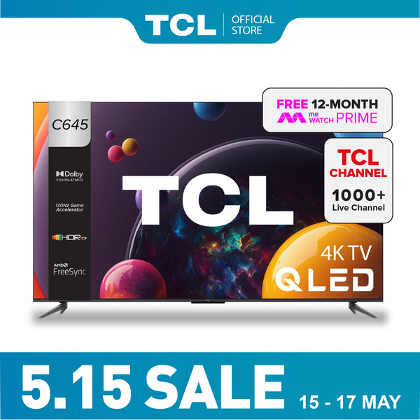 TCL C645 4K QLED TV 85" Eye Care AI Smart Google TV