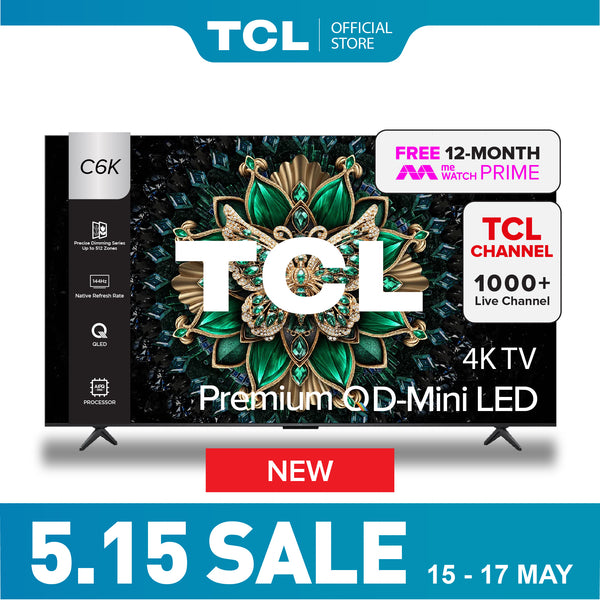 2025 NEW | TCL C6K 4K Premium QD Mini-LED TV 55"- 65" AI Smart TV