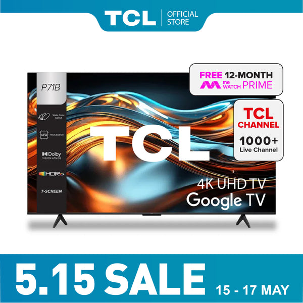 TCL P71B 4K UHD Google TV 43"-75" Eye Care AI Smart TV