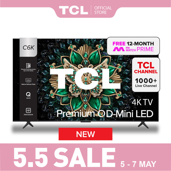 2025 NEW | TCL C6K 4K Premium QD Mini-LED TV 55"- 65" AI Smart TV