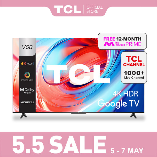TCL V6B 4K UHD Google TV 43"-75" AI Smart TV