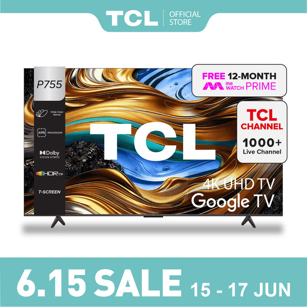 TCL P755 4K UHD TV 43"- 75" Game Master AI Smart TV Google TV