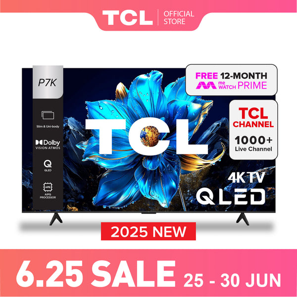 2025 NEW | TCL P7K 4K QLED TV 43" 50" 55" | 144Hz Native Refresh Rate | AI Smart Google TV