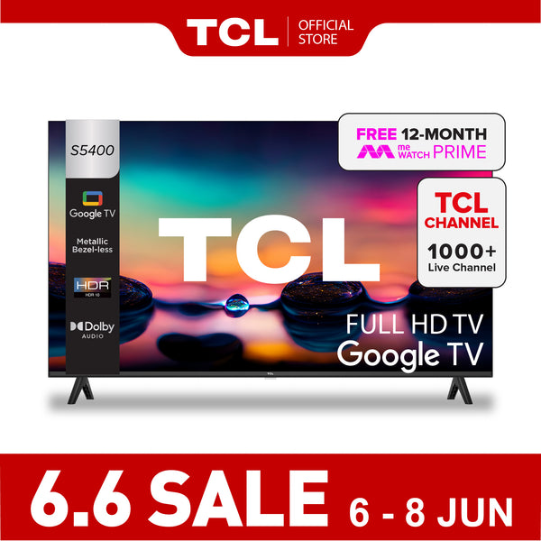 TCL S5400 FHD Google TV 32" - 943" AI Smart TV