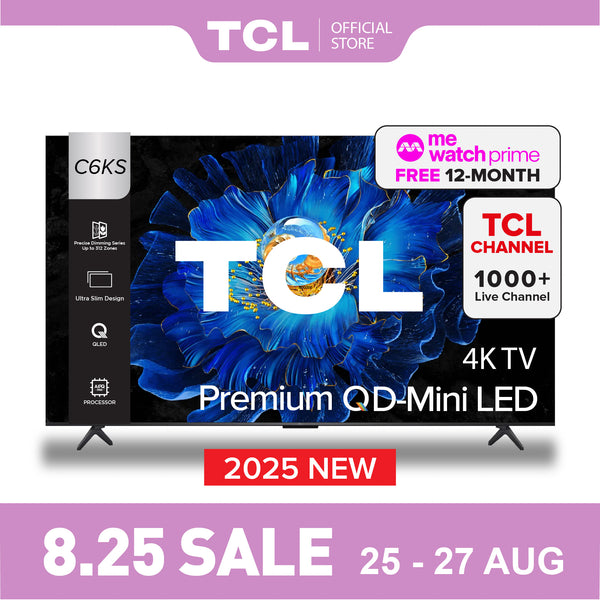 2025 NEW | TCL C6KS 4K QD Mini-LED TV 55"- 65" AI Smart TV