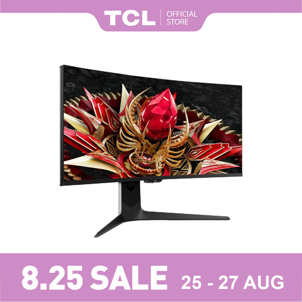 TCL 34" 170Hz Mini-LED  4K Curved Gaming Monitor 34R83Q | QLED PC Monitor HDR 1600