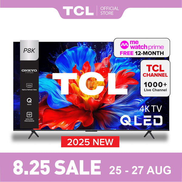 2025 NEW | TCL P8K QLED TV | 55 65 inch | 144Hz Native Refresh Rate | AI Smart Google TV