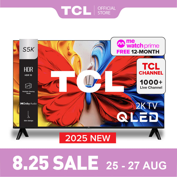 2025 NEW | TCL S5K QLED TV | 32 40 inch | Dolby Audio | HDR 10 | AI Smart 2K Google TV