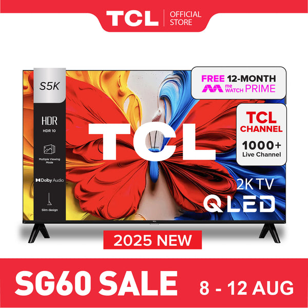 2025 NEW | TCL S5K QLED TV | 32 40 inch | Dolby Audio | HDR 10 | AI Smart 2K Google TV