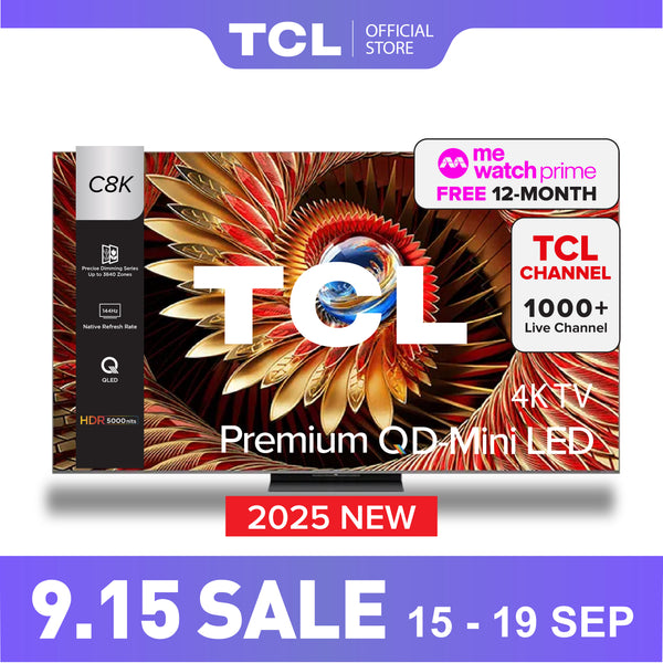 2025 NEW | TCL C8K Premium QD-Mini LED 4k TV | 65 inch  75 inch 85 inch 98 inch | HDR 4500 nits | AI Smart Google TV