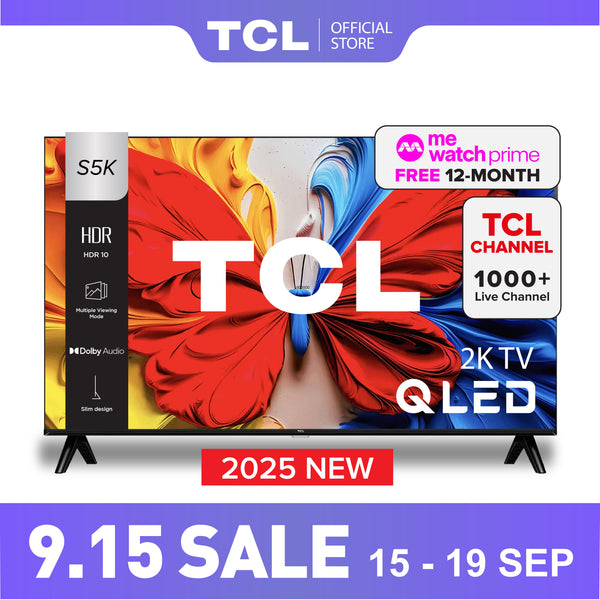 2025 NEW | TCL S5K QLED TV | 32 40 50 inch | Dolby Audio | HDR 10 | AI Smart 2K Google TV
