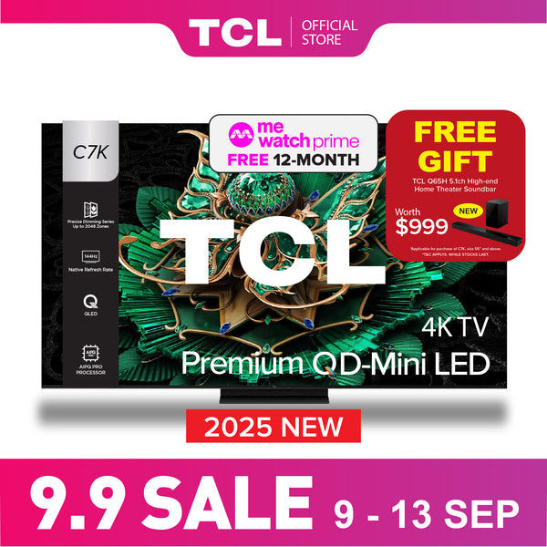 2025 NEW | TCL C7K 4K Premium QD Mini-LED TV 55" - 75" AI Smart TV